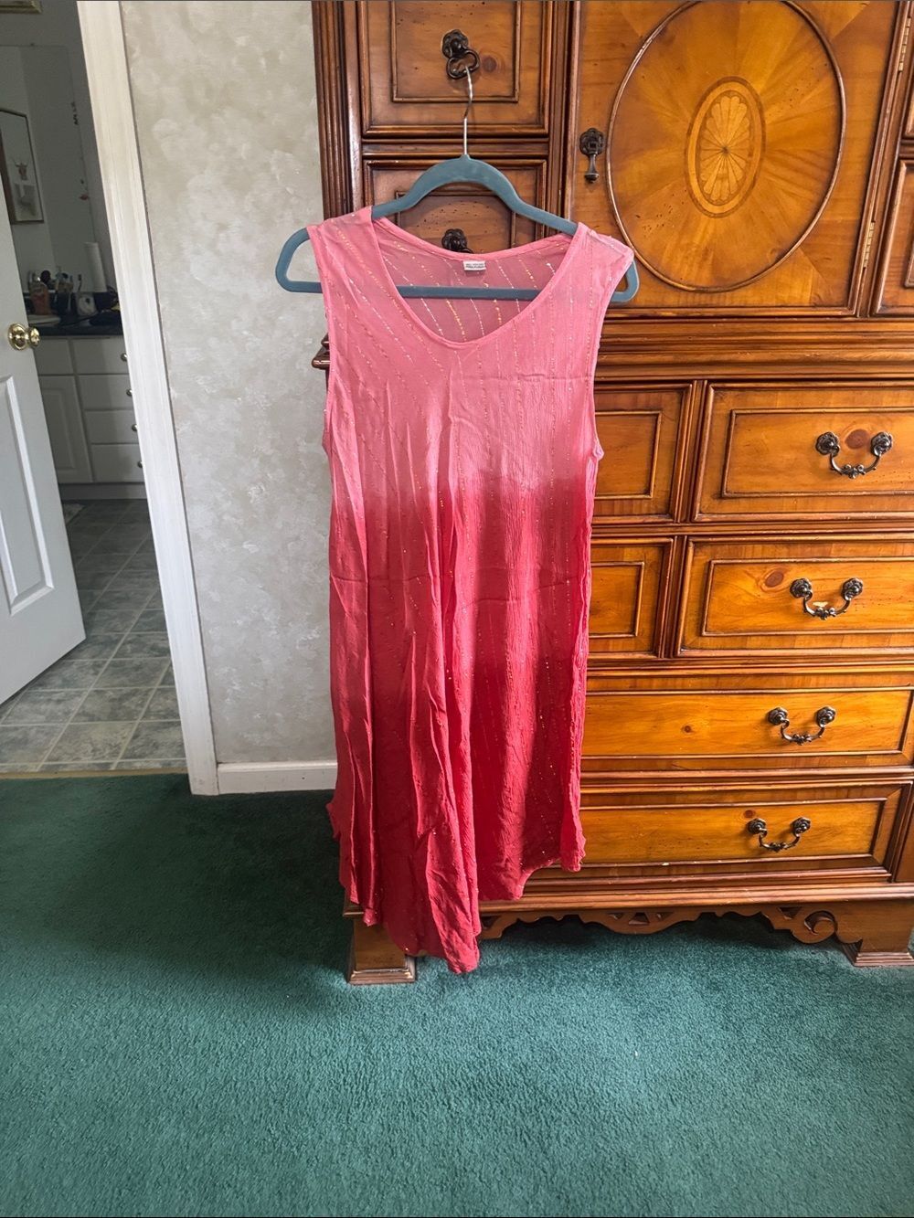 Sleeveless Pink Ombre Midi Dress